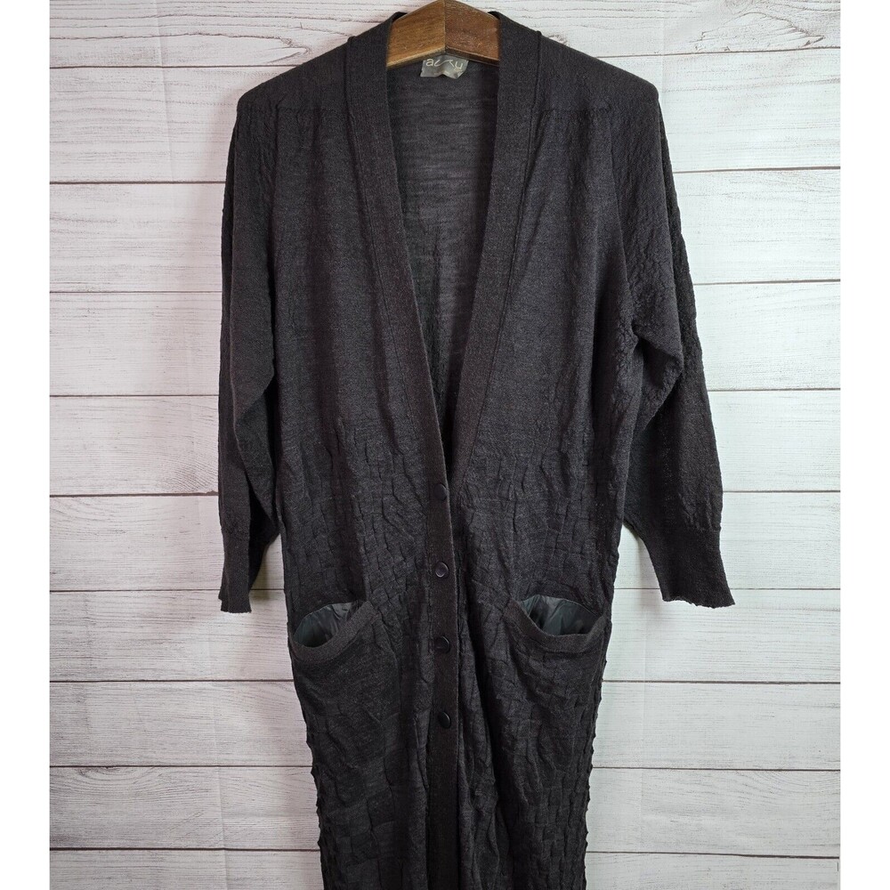 AVIU Brown Baby Alpaca Button Cardigan Sweater Women's Size 42 Made In Italy